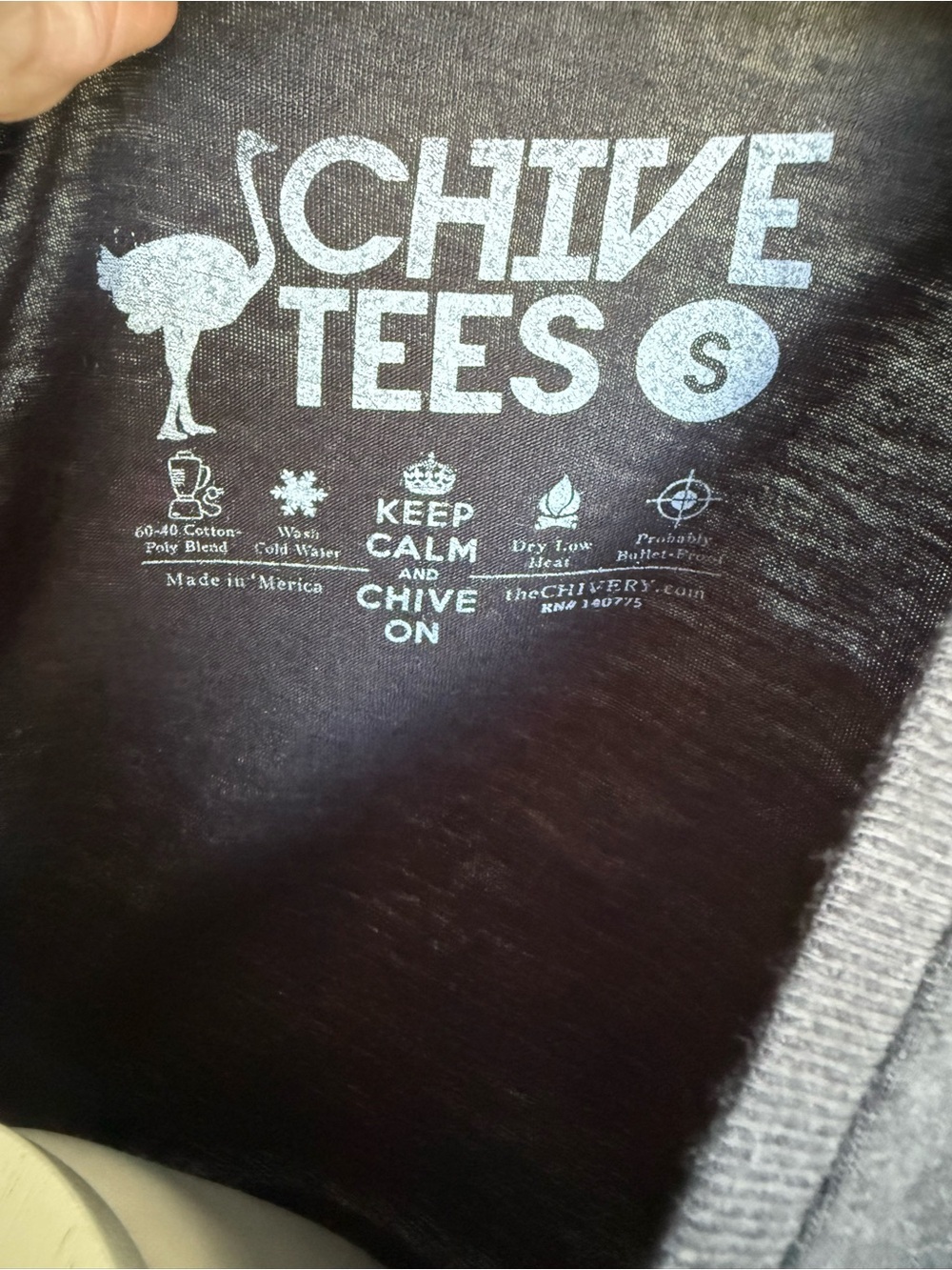 Chive Tees Hold My Beer Graphic Tee - Black with Red & White Print Size Small - Picture 4 of 6